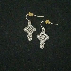 Pair of silver Cross earrings